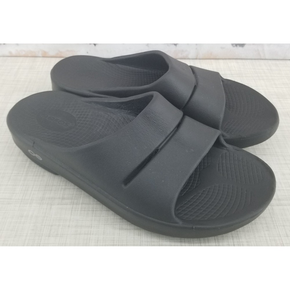 OOFOS OOahh recovery Slide Slip-on Sandals Black Men's 6 Women's 8 EU 39